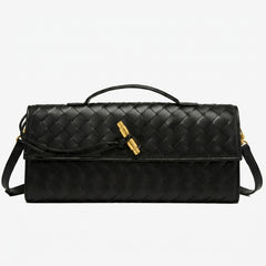 Black Woven Clutch Bag Occasion Evening