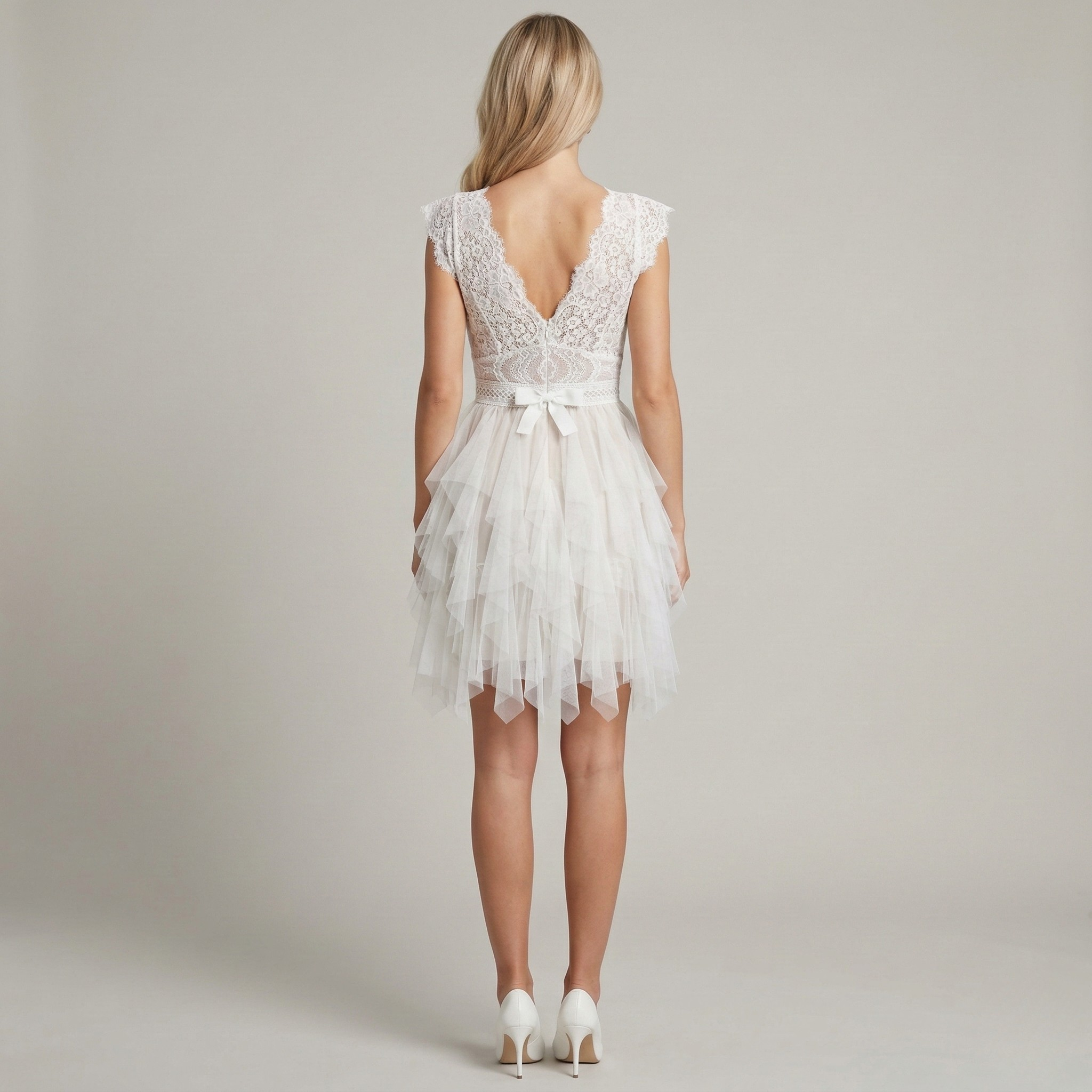 Luna Fashion House | Women’s Lace Tulle Mini Dress V Neck Party Dress Luna Fashion House | Women’s Lace Tulle Mini Dress V Neck Party Dress