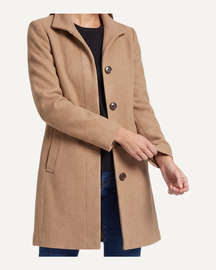 Classic Button Coat Straight Fit Autumn