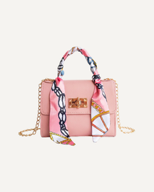 Structured Crossbody Bag With Scarf Handle