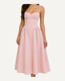 Corset Bodice A Line Midi Dress