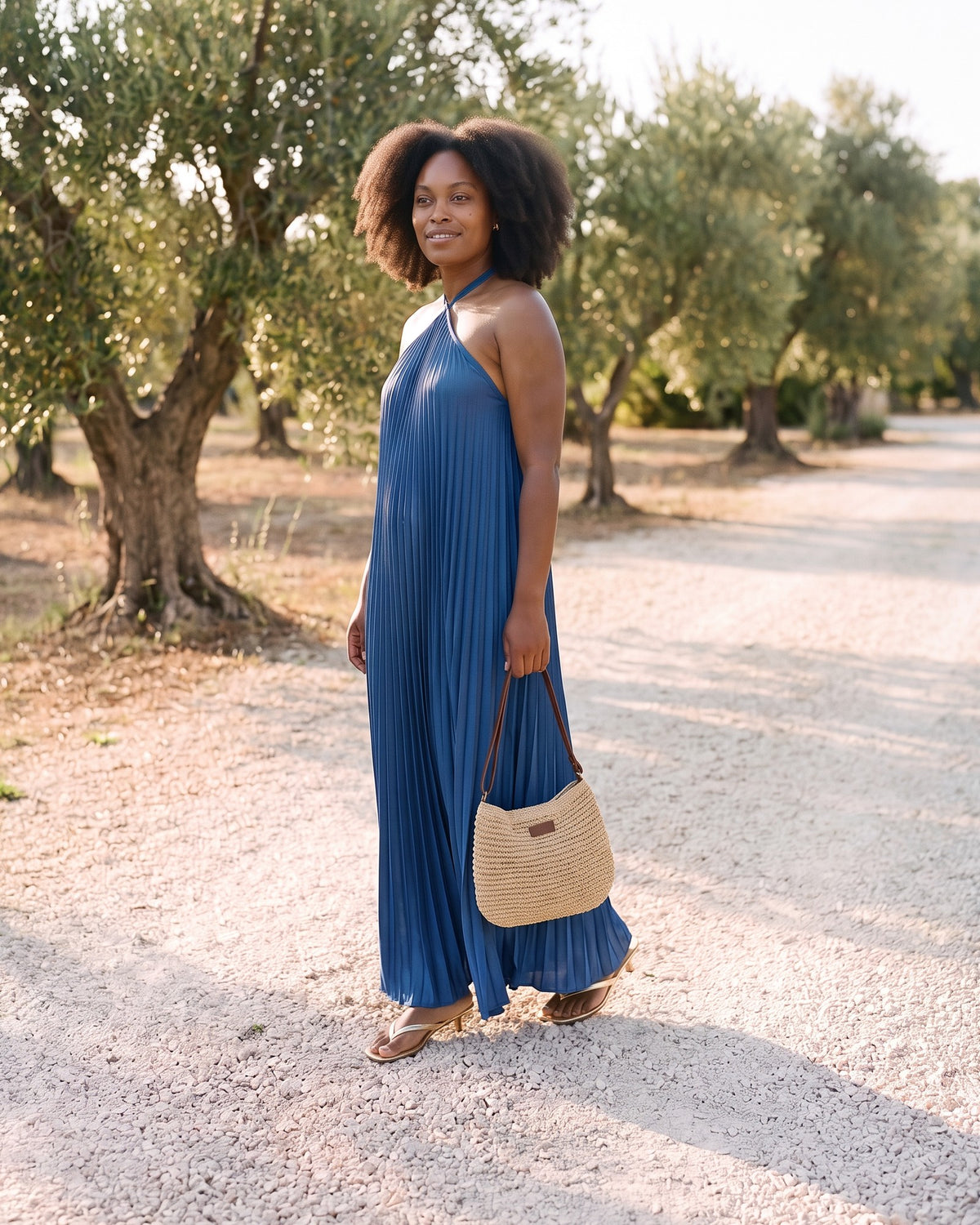 The Cobalt Halter Look
