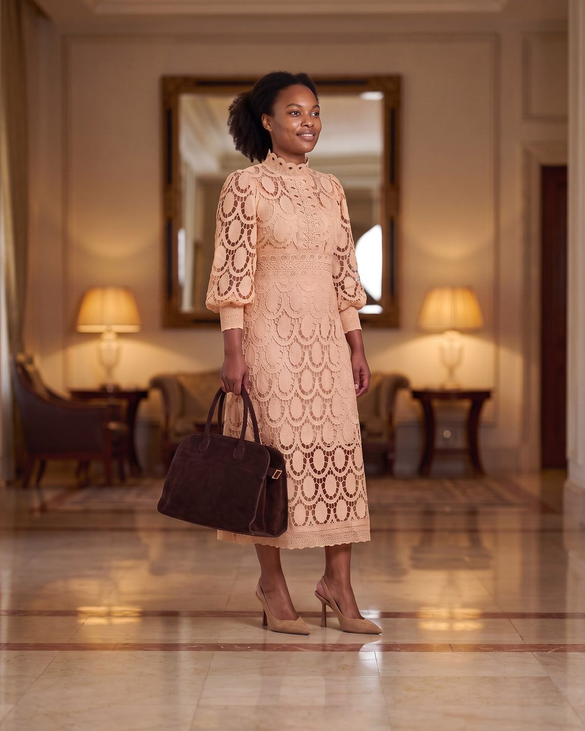 The Apricot Lace Look